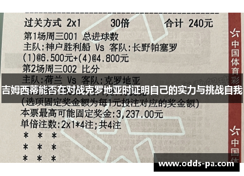 吉姆西蒂能否在对战克罗地亚时证明自己的实力与挑战自我
