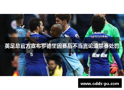 英足总官方宣布罗德里因赛后不当言论遭禁赛处罚
